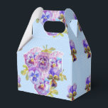 Caixa de Favor de Bolo de Noiva Floral de Pensamen<br><div class="desc">Caixas de Favor de Bolo de Festa de Chá Floral de Pensamentos Azuis Ponto de Pensamento Chic Desbotado. Concebidas a partir de uma das minhas pinturas à aguarela.</div>