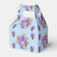Caixa de Favor de Bolo de Noiva Floral de Pensamen