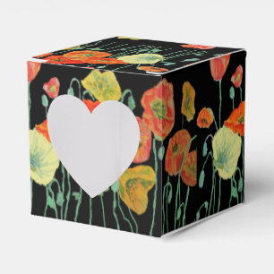 Caixa de Favor de Bolo de Noiva Floral Papoula Lar