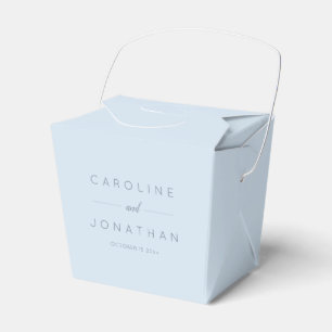 Caixa de Favor de Casamento Azul Suave Personaliza