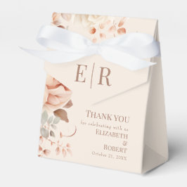 Caixa de Favor de Casamento com Monograma Floral B