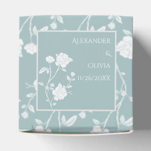 Caixa de Favor de Casamento de Teal Rosa