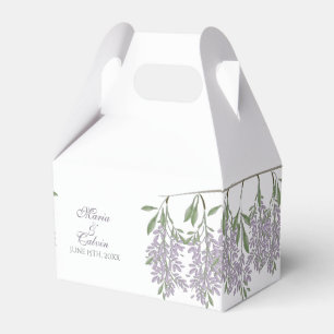 Caixa de Favor de Casamento de Wisteria Pintada