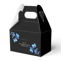 Caixa de Favor de Casamento Floral Azul Escuro Tem