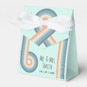 Caixa de Favor de Casamento Listras Retro Vintage