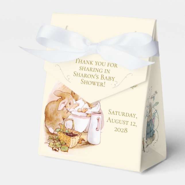 Caixa de Favor de Chá de Bebê do Peter Rabbit Clás (Frente)