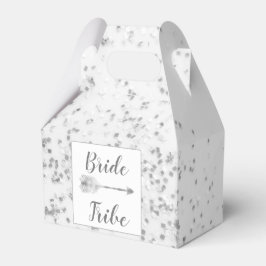 Caixa de Favor de Chic Silver Confetti Bride Tribe