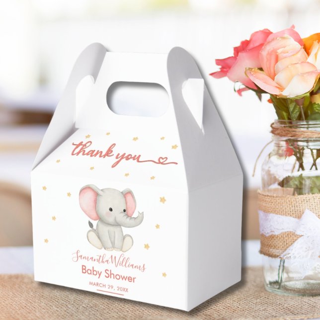 Caixa de Favor de Festa do Doce Elefante Bebê (Criador carregado)