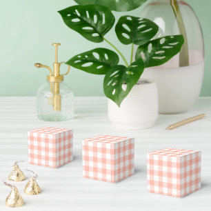 Caixa de Favor de Festa Xadrez Gingham Laranja Cla