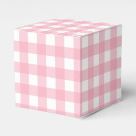 Caixa de Favor de Festa Xadrez Gingham Rosa
