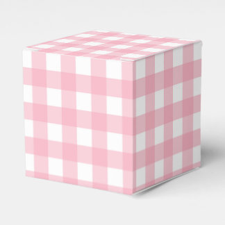 Caixa de Favor de Festa Xadrez Gingham Rosa