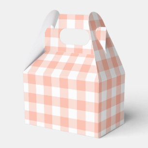 Caixa de Favor de Festas com Gingham Xadrez Laranj