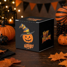 Caixa de Favor de Halloween com Chapéu de Bruxa de