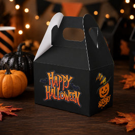Caixa de Favor de Halloween com Chapéu de Bruxa de