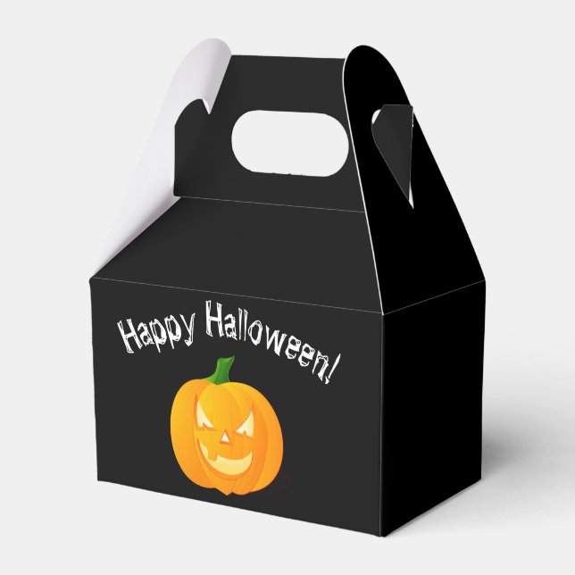 Caixa de Favor de Halloween de Abóbora (Frente)