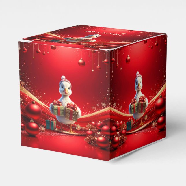 Caixa de Favor de Natal com Pato Fofo (Frente)