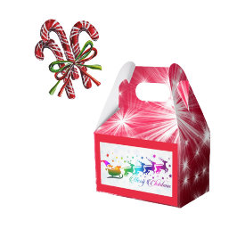 Caixa de Favor de Natal com Rena e Papai Noel
