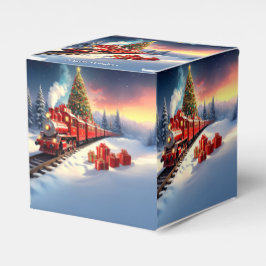 Caixa de Favor de Natal da Árvore de Trem Vermelho