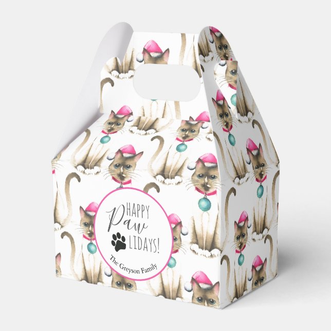 Caixa de Favor de Natal de Gato Siamês (Frente)