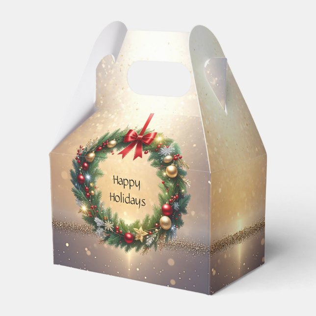 Caixa de Favor de Natal Festivo Coroa (Frente)