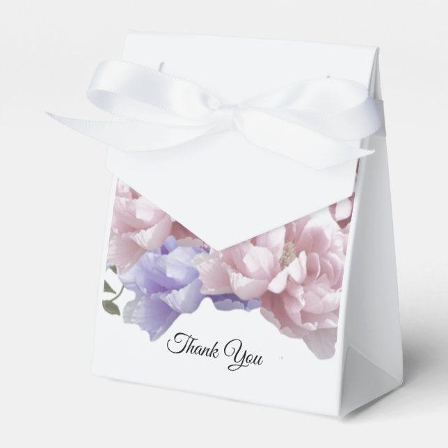 Caixa de Favor de Peônias Rosa e Roxo (Frente)