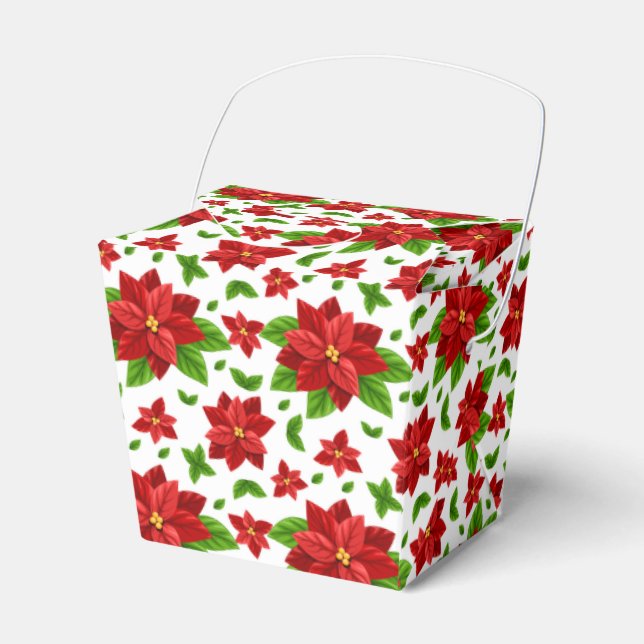 Caixa de Favor de Poinsettia de Natal (Frente)