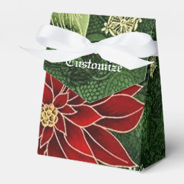 Caixa de Favor de Poinsettia de Natal Elegante