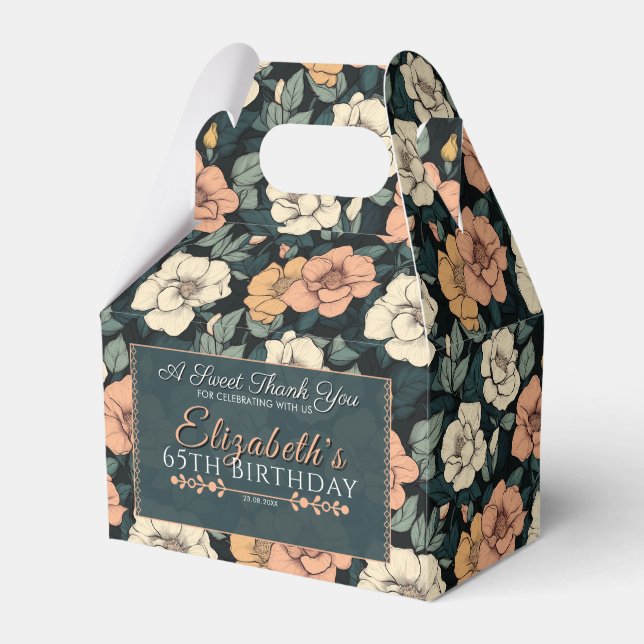 Caixa De Favor De Rosa De Aniversário Bonita Para  (Frente)