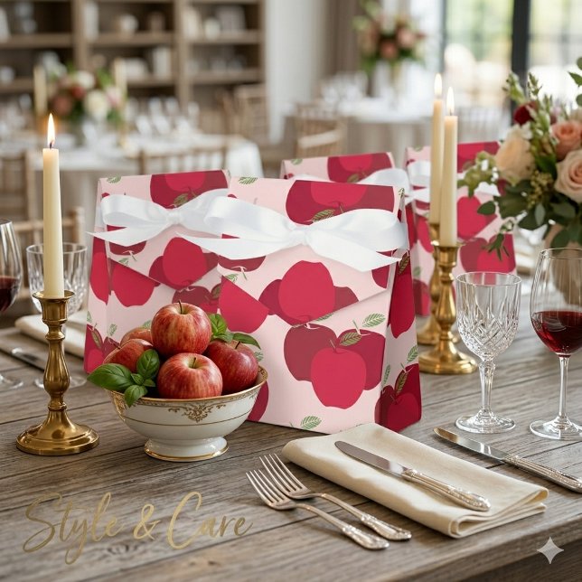 Caixa de Favor de Tenda de Padrão de Maçã para Pre (Apple Pattern Tent Favor Box for Party Gifts)
