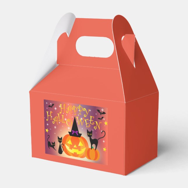 Caixa de Favor Decoração Jack-O'-Lantern Halloween (Verso)