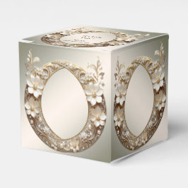 Caixa de Favor Decorativa Branca Floral