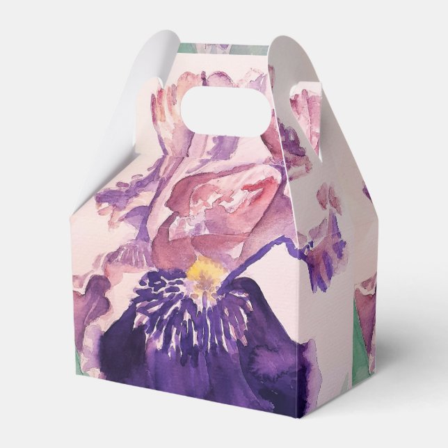 Caixa De Favor Do Bolo De Casamento Iris Purple (Frente)