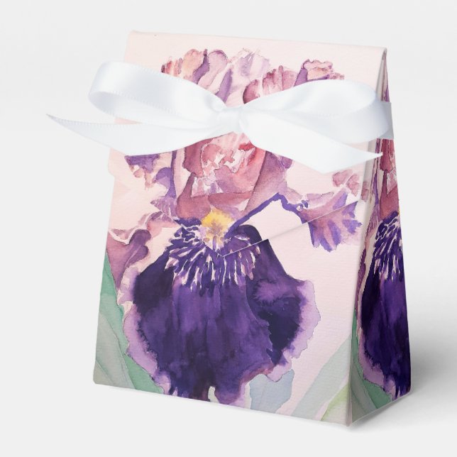 Caixa de Favor do Bolo Floral de Birthday Roxo bon (Frente)