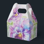 Caixa de Favor do Bolo Pansy Casado Roxo<br><div class="desc">Caixas De Favor De Bolo De Casamento,  Totalmente Personalizáveis. Projetado a partir de uma das minhas pinturas aquáticas.</div>