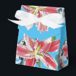 Caixa de Favor do Bolo Vermelho Rosa Lily Floral B<br><div class="desc">Lily Floral,  bonito,  rosa,  Floral Floral,  Caixas de Favor de Bolo de Casamento,  com nome totalmente personalizável. Projetado a partir de uma das minhas pinturas aquáticas.</div>