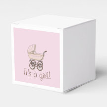 Caixa de favor do carrinho de bebê rosa
