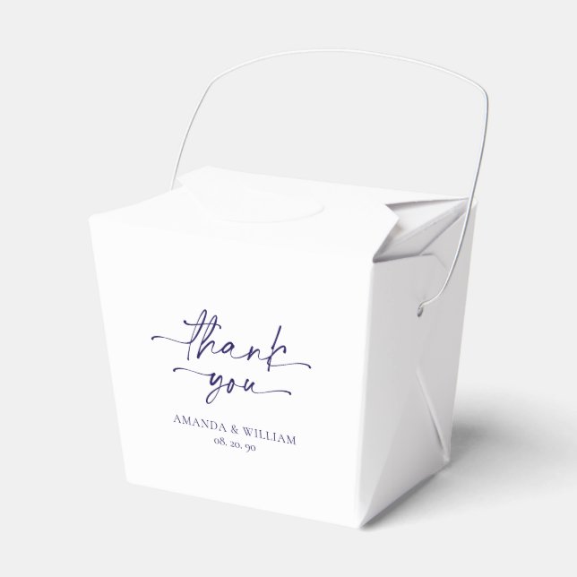 Caixa de Favor do Casamento Branco Minimalista (Frente)