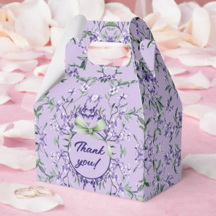 Caixa de Favor do Casamento de Fita Verde Roxo Lil
