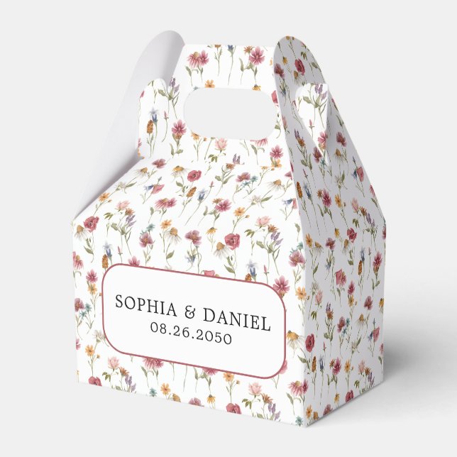 Caixa de Favor do Casamento de Flores Selvagens (Frente)