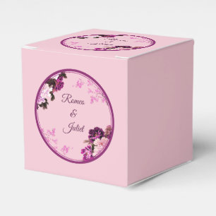 Caixa de Favor do Casamento do Anel Floral Roxo