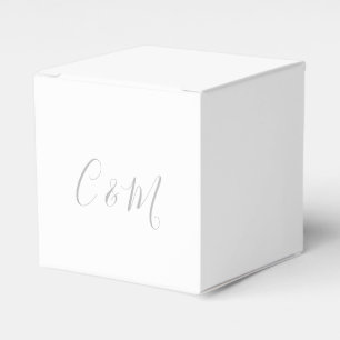 Caixa de Favor do Casamento do Monograma de Prata