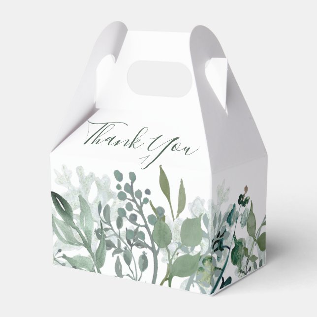 Caixa de Favor do Casamento Eucalyptus Verde Silve (Frente)