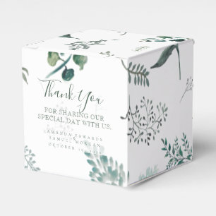 Caixa de Favor do Casamento Eucalyptus Verde Silve