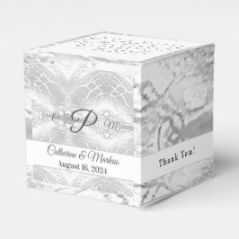 Caixa de Favor do Casamento Faux-Satin Elegante