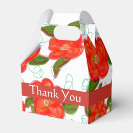 Caixa de Favor do Casamento Flor Vermelho