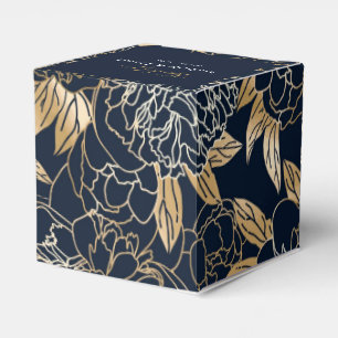 Caixa de Favor do Casamento Florais Dourado de Lux