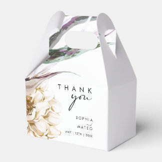 Caixa de Favor do Casamento Floral Branco