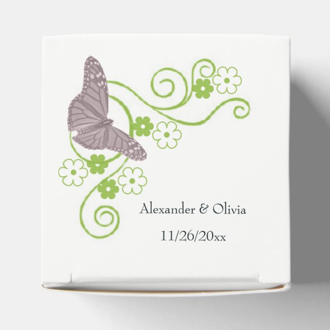 Caixa de Favor do Casamento Floral da Borboleta Ro (Topo)