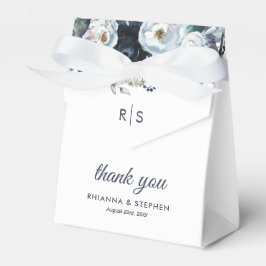 Caixa de Favor do Casamento Floral Dusty Blue