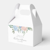 Caixa de Favor do Casamento Floral Dusty Blue e Pi